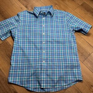 Jos. A. Bank Teal and White Plaid Men's Shirt